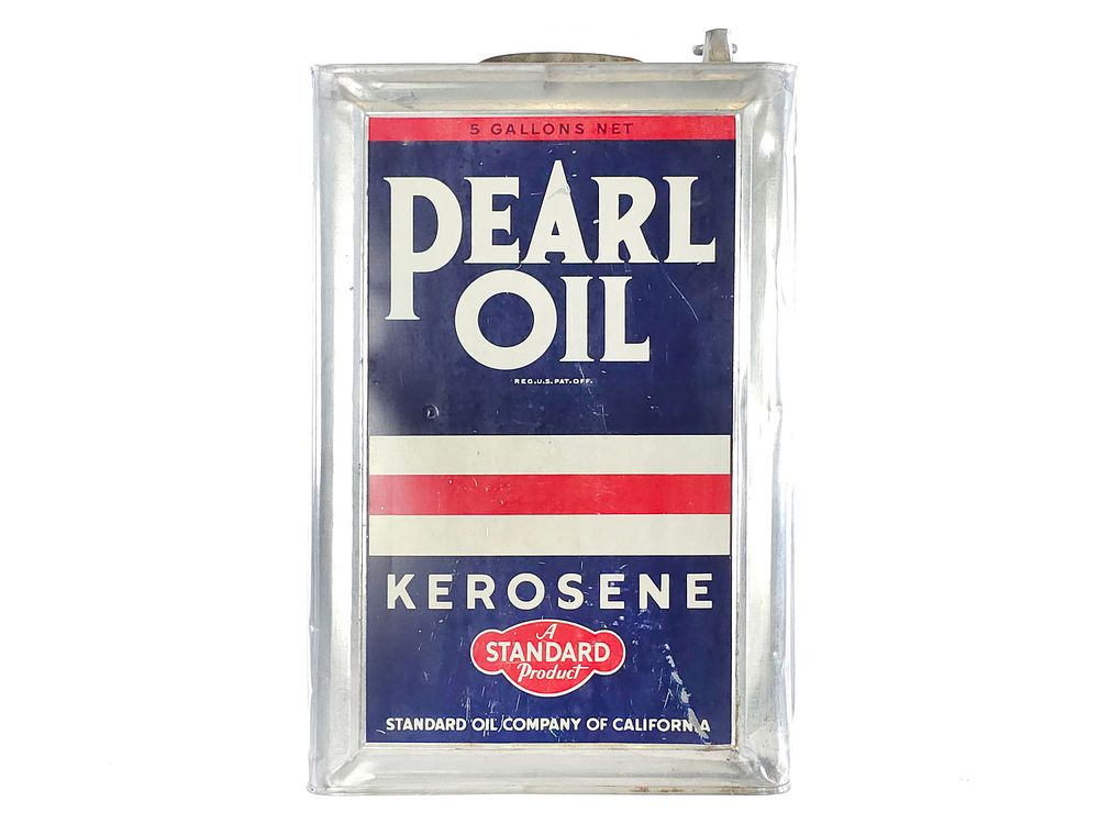 Lot 323: 5 Gal. Standard Oil Company Pearl Oil Kerosene Can