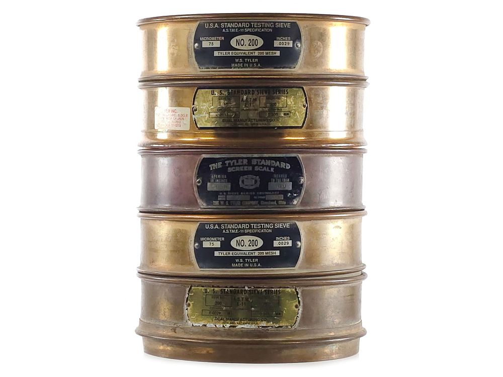Lot 331: (5) Brass US Standard & The Tyler Standard Scale Testing Sieves