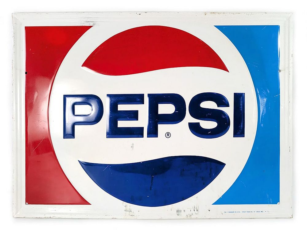 Lot 539: Pepsi Advertising Tin Sign 22.5" by 32"