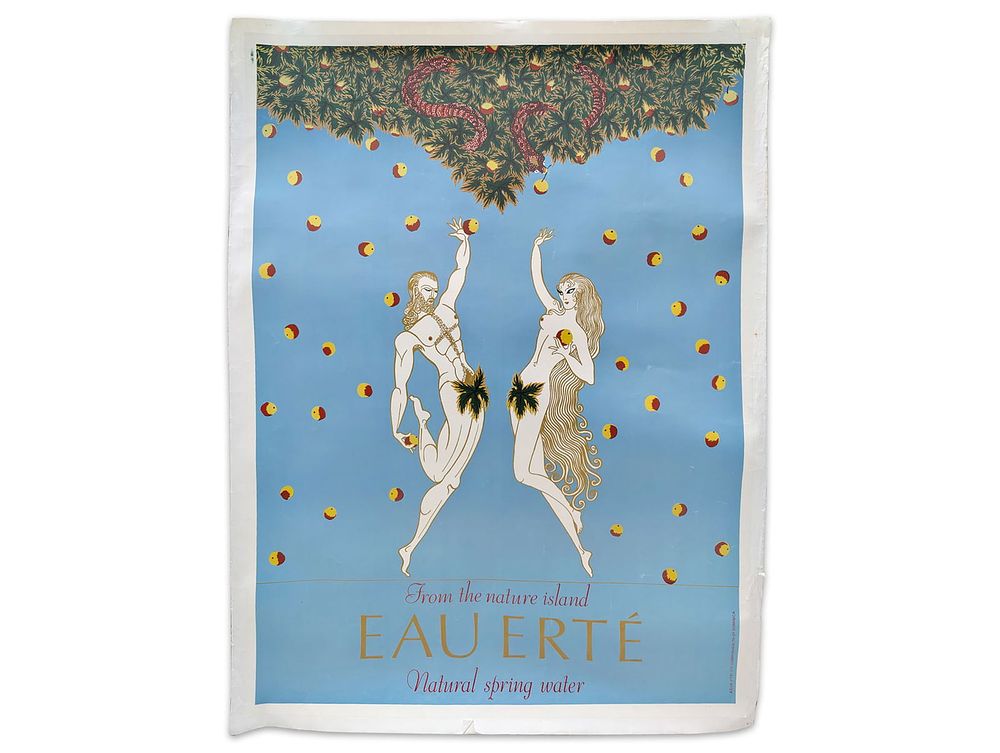 Lot 744: Huge 'EAU ERTE' Advertising Poster by ROMAIN DE TIRTOFF