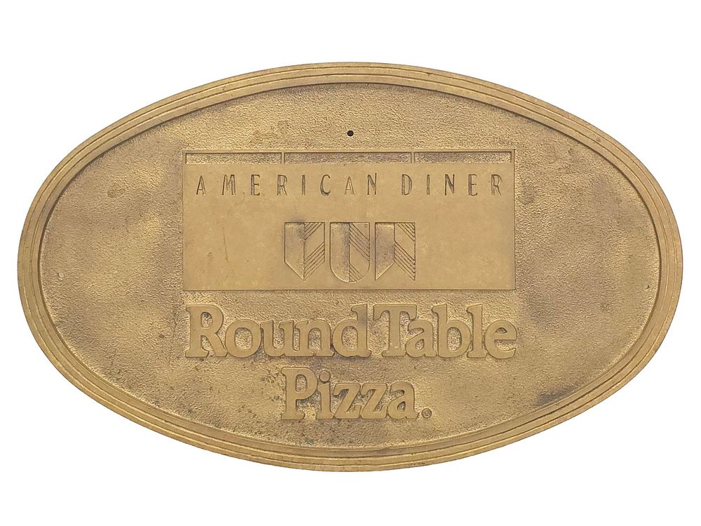 Lot 506: American Diner Round Table Pizza Steel Sign