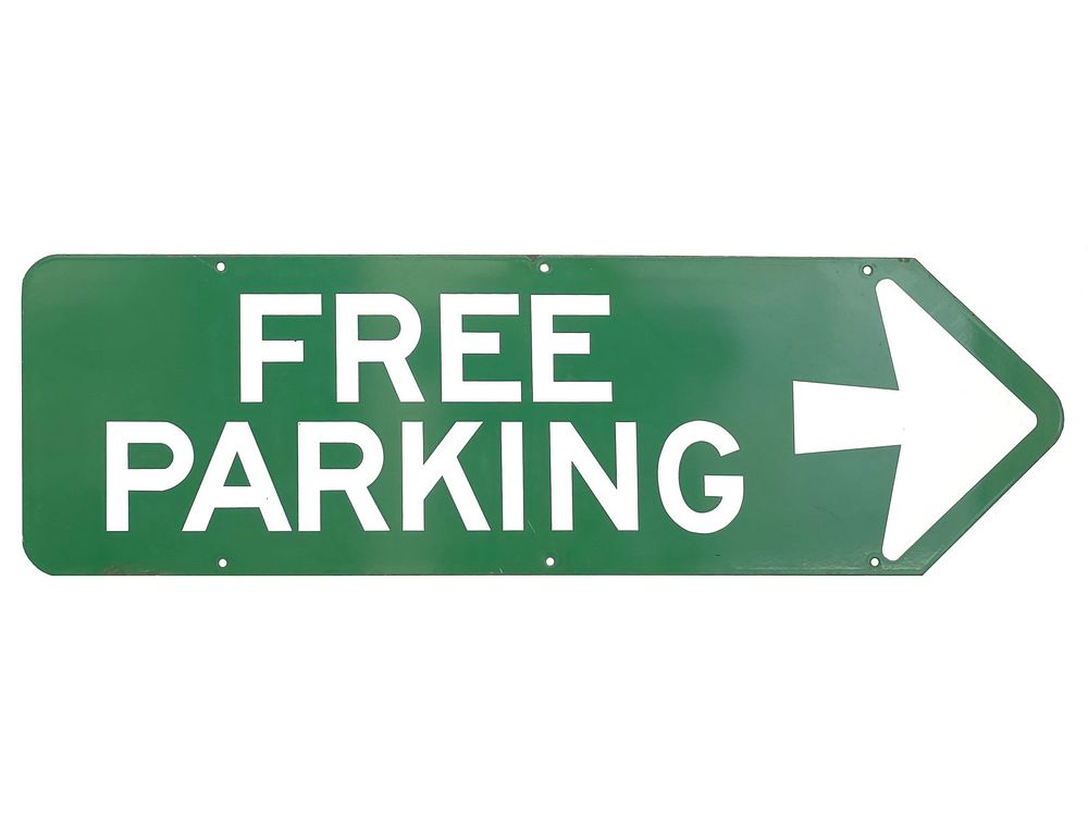 Lot 508: Free Parking Single-Sided Porcelain Sign