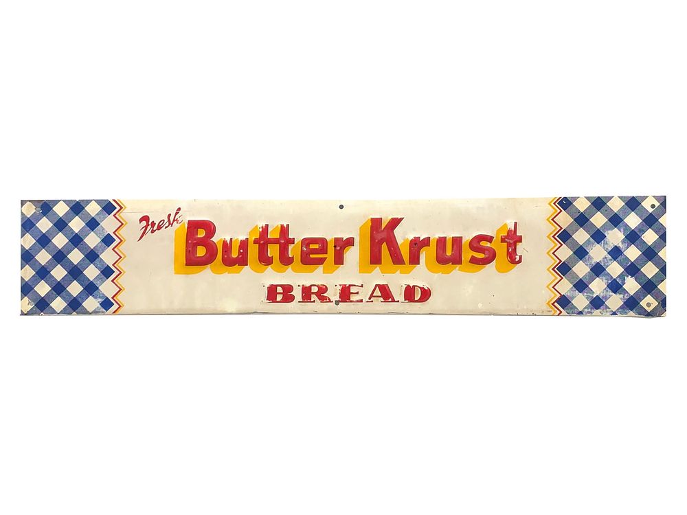 Lot 517: Butter Krust Bread Advertising Tin Sign