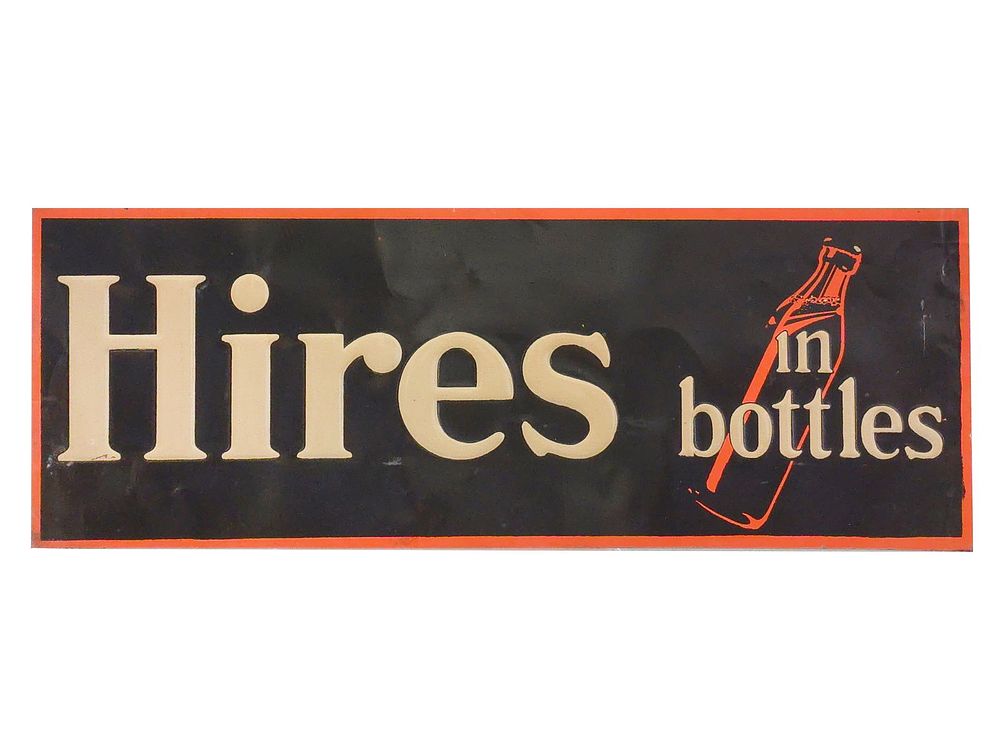 Lot 522: 1920s Hires Root Beer In Bottle Tin Sign