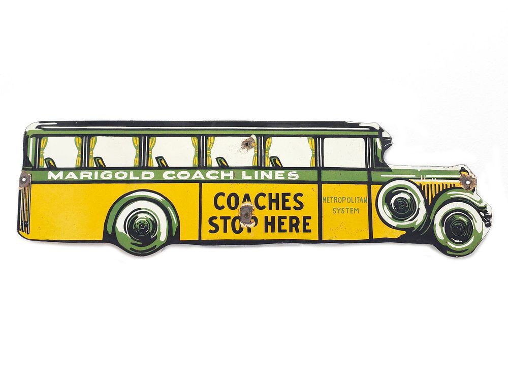 Lot 529: Marigold Coach Lines SSP Bus Shaped Sign