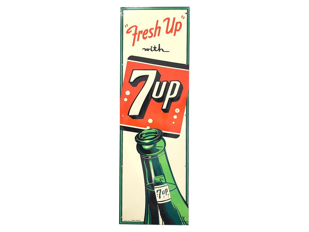 Lot 532: Fresh Up With 7-Up Tin Advertising Sign