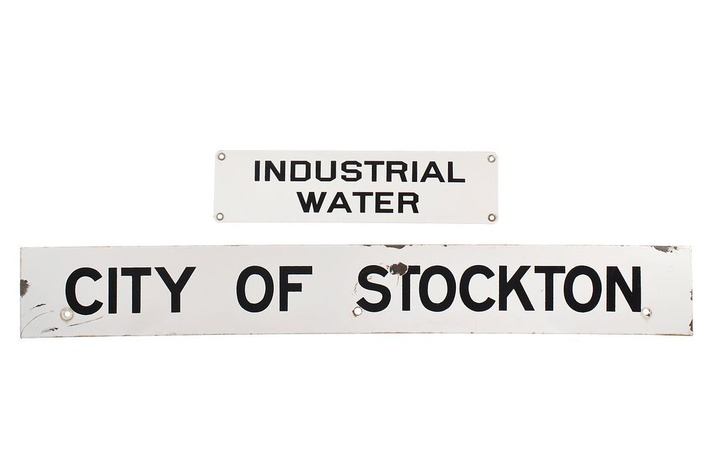 Lot 542: (2) City of Stockton & Industrial Water SSP Signs