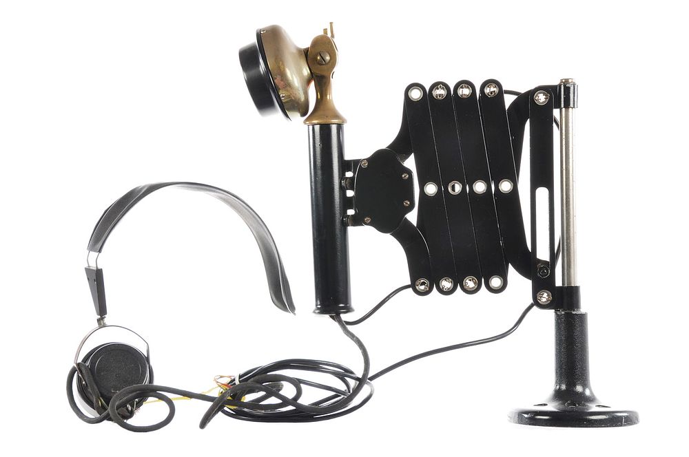Lot 545: Western Electric Candlestick Scissor Jack Railroad Telephone & Headset