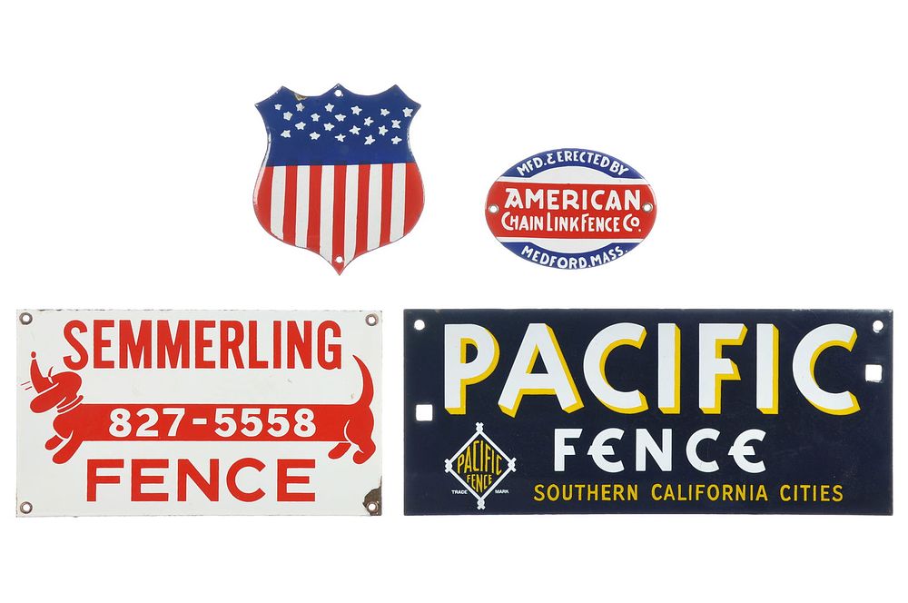 Lot 561: (4) SSP Fencing Company Signs Semmerling/American/Pacific