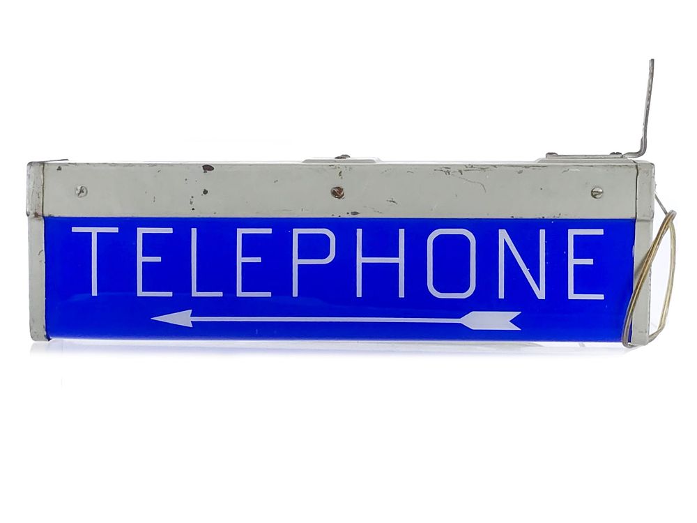 Lot 570: Western Electric Lighted Telephone Booth Directional Sign