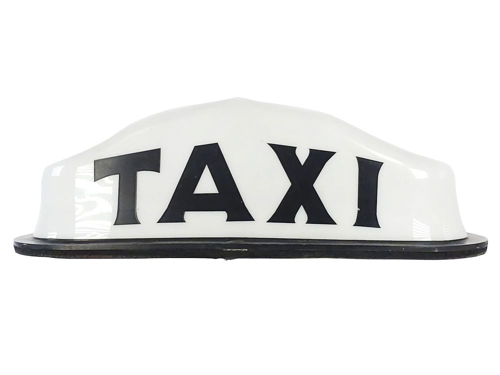 Lot 572: Universal Taxi Roof Sign Plastic Black And White