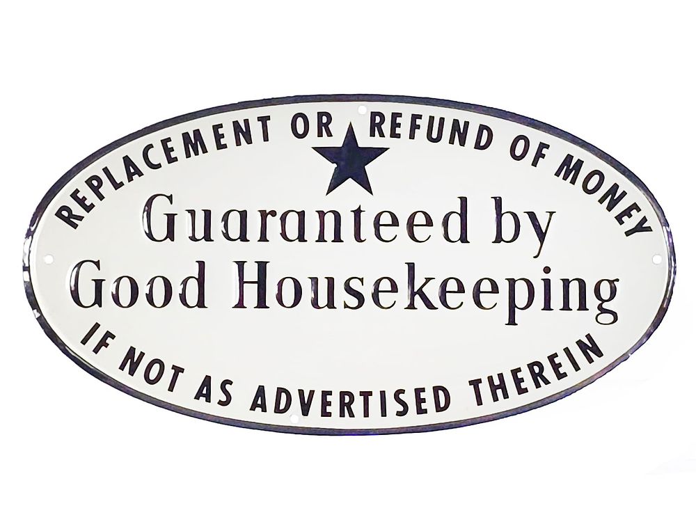Lot 582: Guaranteed by Good Housekeeping Tin Sign