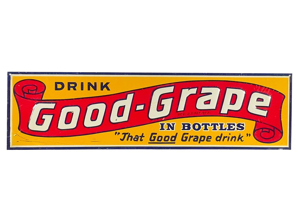 Lot 590: Drink Good Grape...That Good Grape Drink Tin Sign