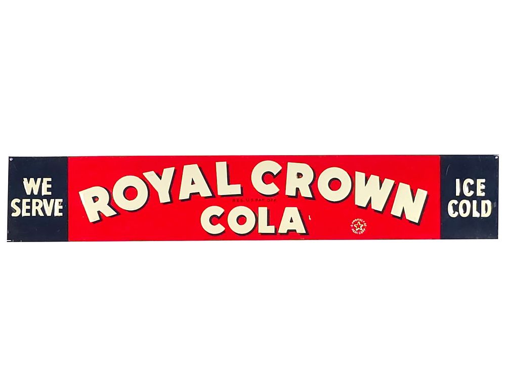 Lot 591: Royal Crown Cola Tin Advertising Plaque