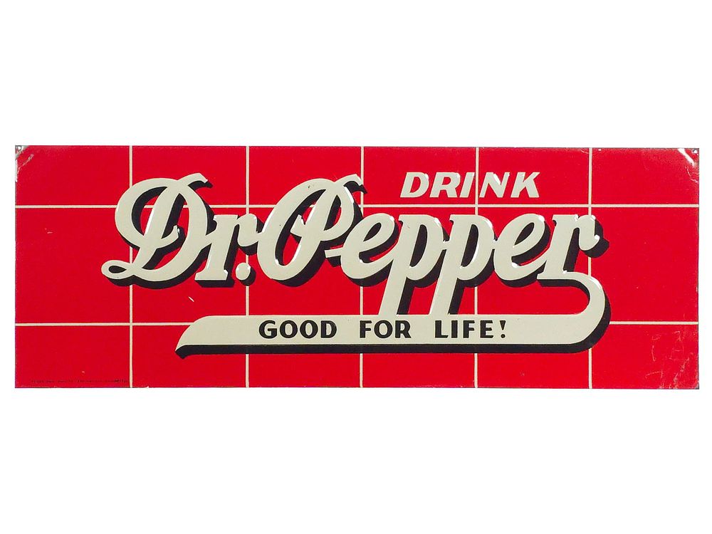 Lot 616: Drink Dr. Pepper Good for Life Embossed Tin Sign