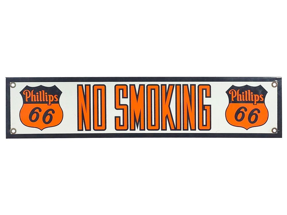 Lot 622: Phillips 66 No Smoking Single-Sided Porcelain Sign