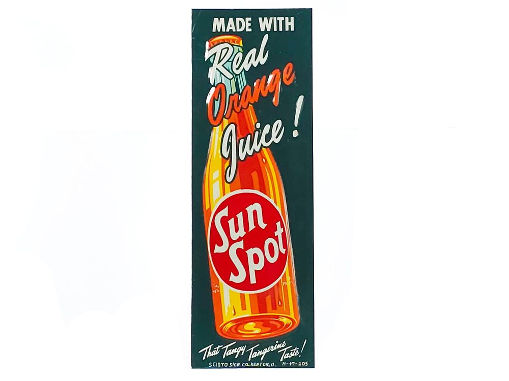 Lot 628: Sun Spot Made With Real Orange Juice SST Sign