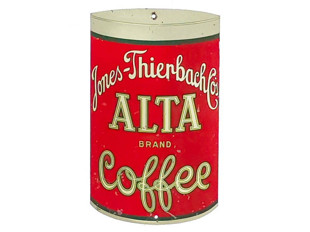Lot 633: Alta Brand Coffee Jones-Thierbachlos SST Advertising Sign