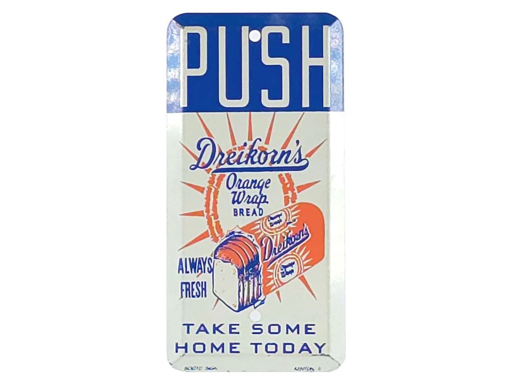 Lot 642: Dreikorns Orange Wrap Bread Door Push Steel