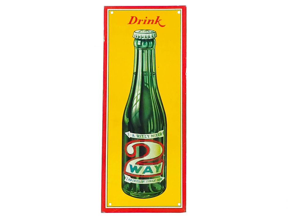 Lot 656: Drink 2 Way Soda Tin Advertising Door Push