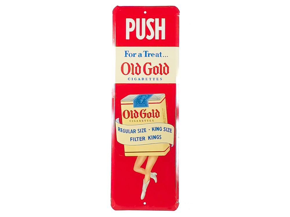 Lot 657: Old Gold Cigarettes Regular King Size SST Door Push