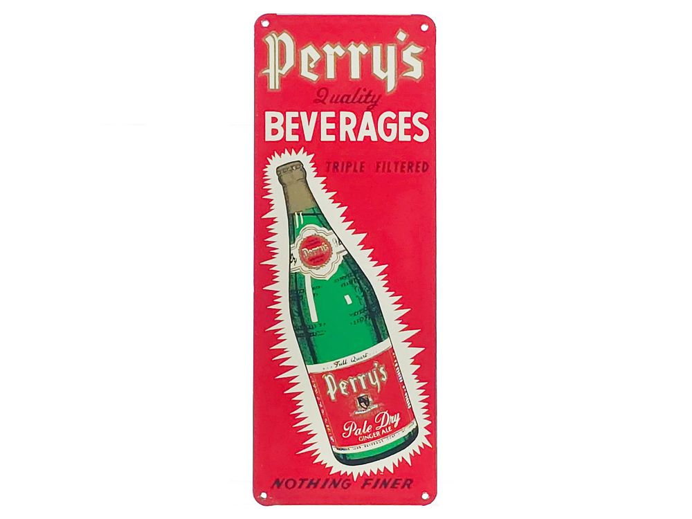 Lot 658: Perrys Quality Beverages Pale Dry Ginger Ale SST Sign