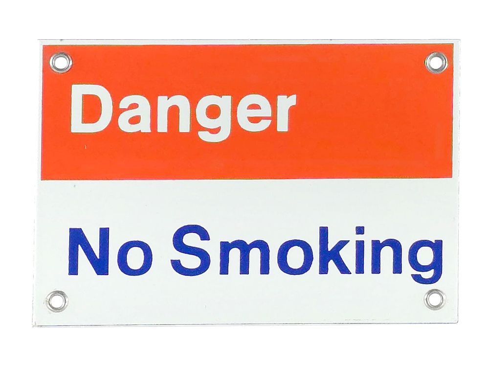Lot 667: Danger No Smoking Single-Sided Porcelain Sign