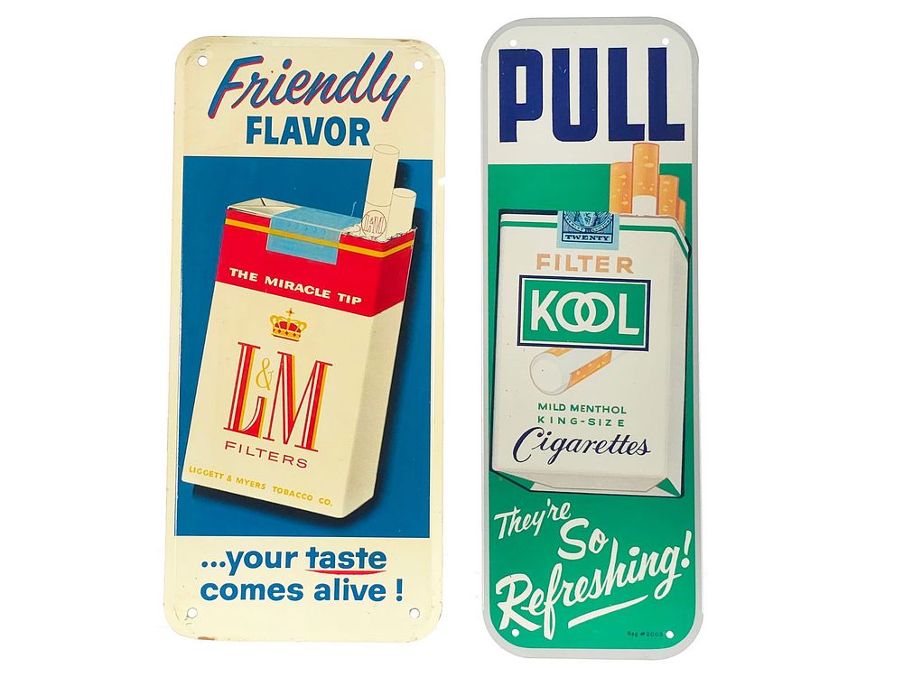 Lot 691: (2) L&M and Kools Cigarette Tin Signs