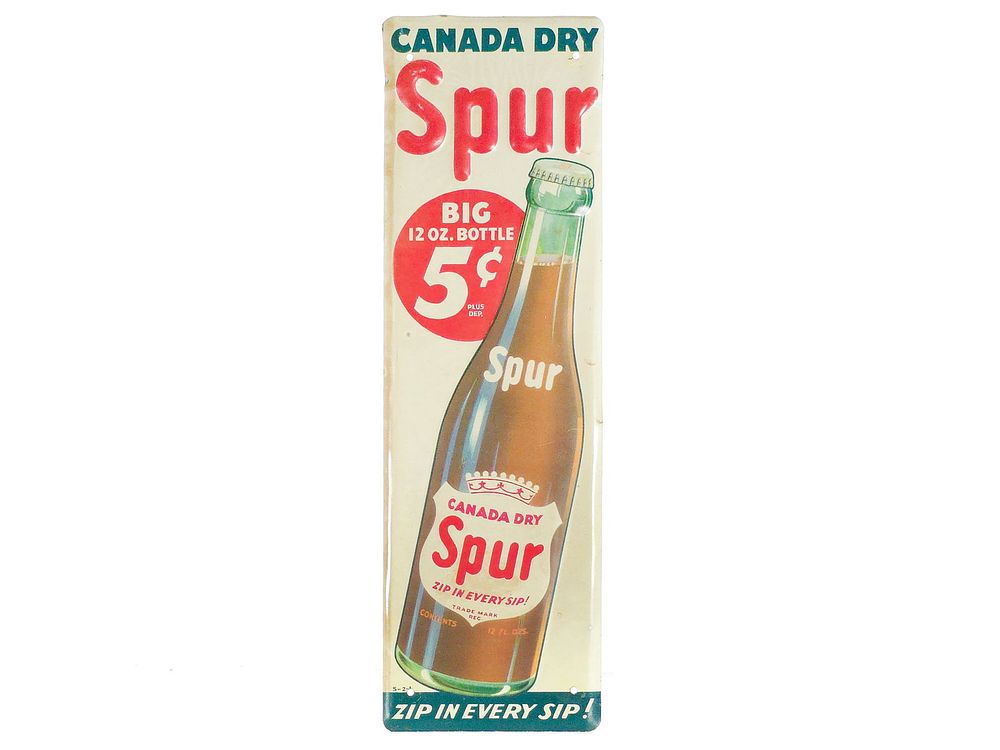 Lot 696: Canada Dry Ginger Ale Vintage Tin Sign