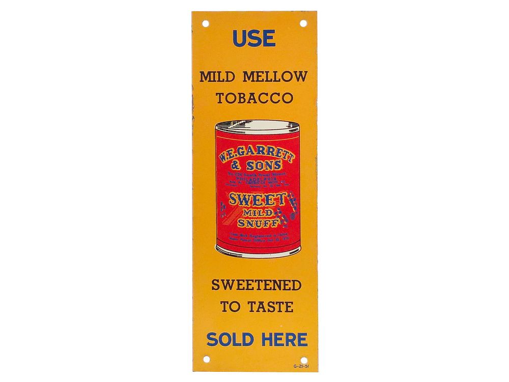 Lot 698: Mild Mellow Tobacco Steel Advertising Sign