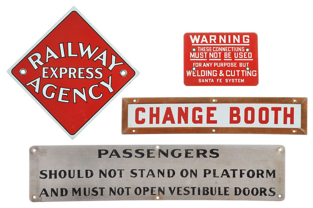 Lot 719: (4) SSP & Steel Vintage Railroad Railways Signs