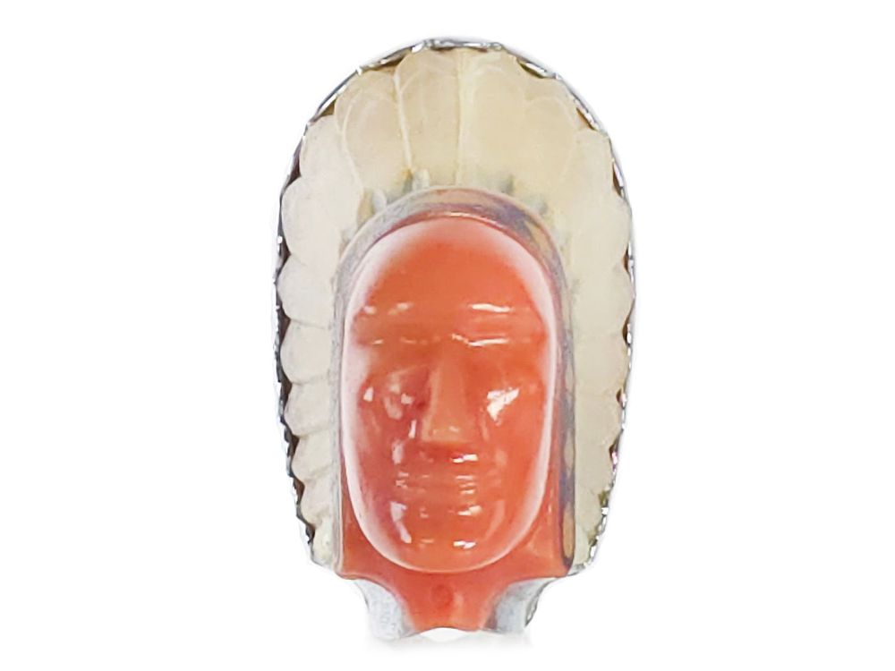 Lot 731: 1950s Black Stone "Super Chief" Indian Head Hood Ornament