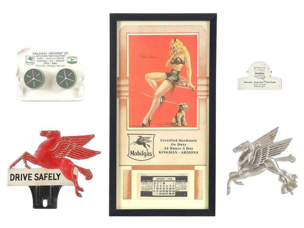 Lot 734: (5) Assorted Mobilgas Service Station Promo Items