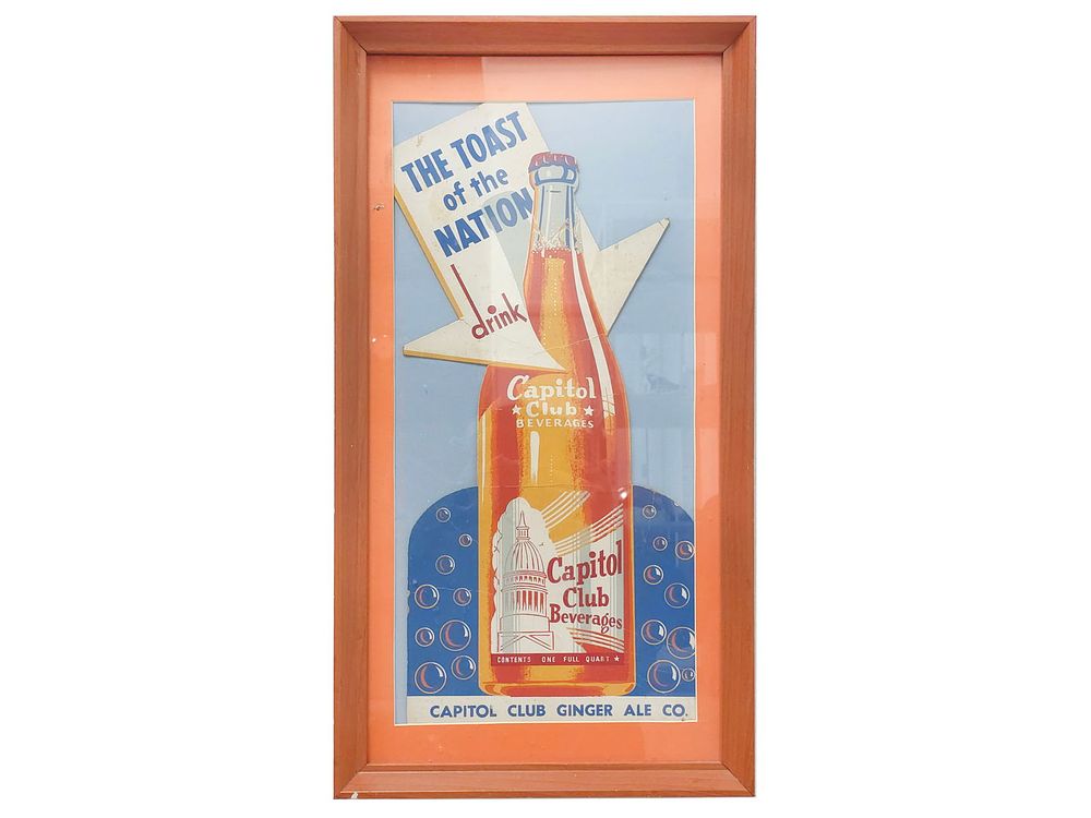 Lot 742: 1940-1950s Capitol Club The Toast of the Nation Framed Sign