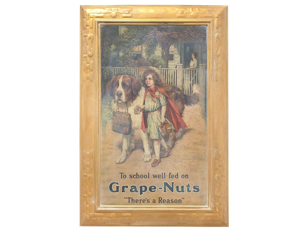 Lot 743: 1912 Grape-Nuts Tin Advertising Sign