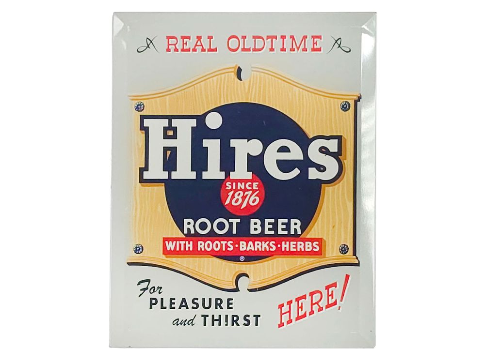 Lot 758: Real Oldtime Hires Root Beer Tin Sign