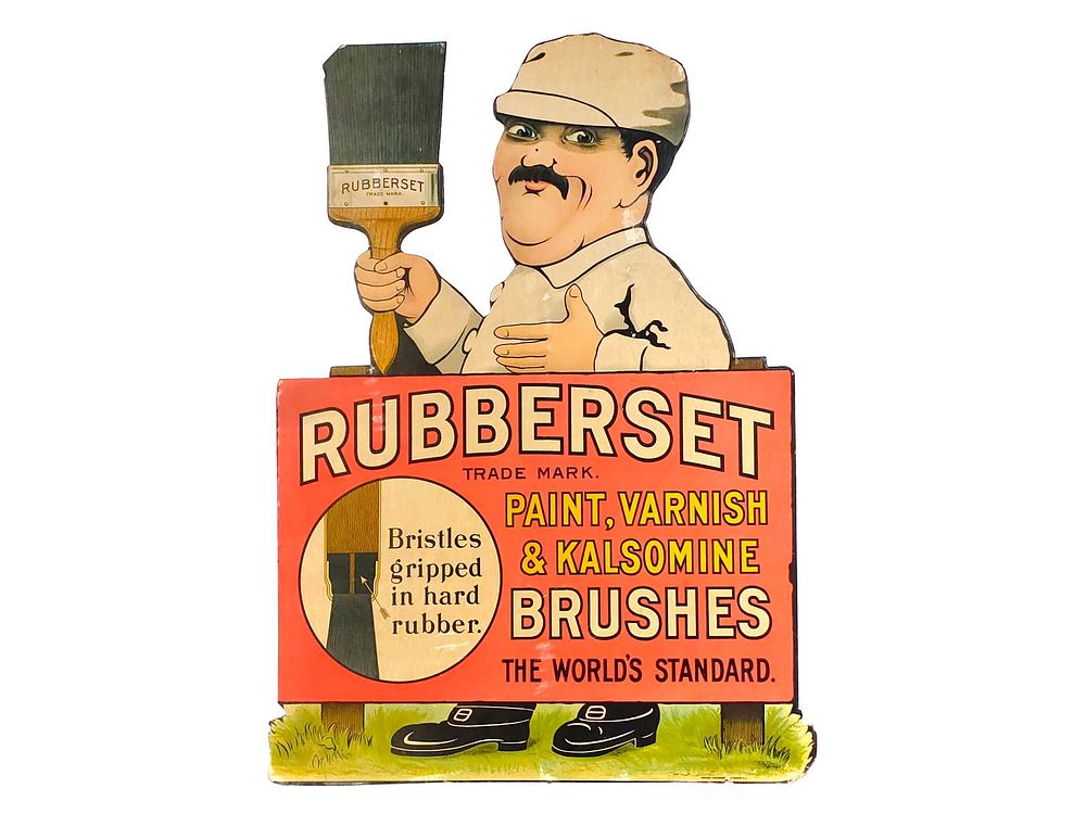 Lot 764: Rubberset Painter Cardboard Advertising Sign