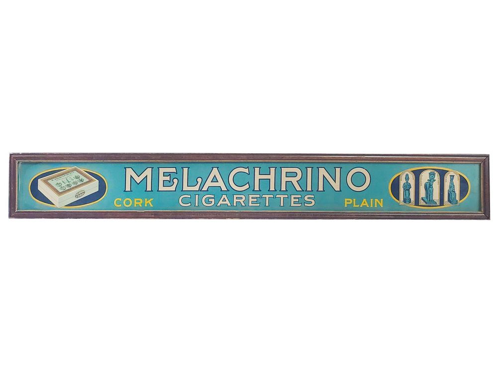 Lot 768: 1920s M. Melachrino Egyptian Cigarettes Framed Sign