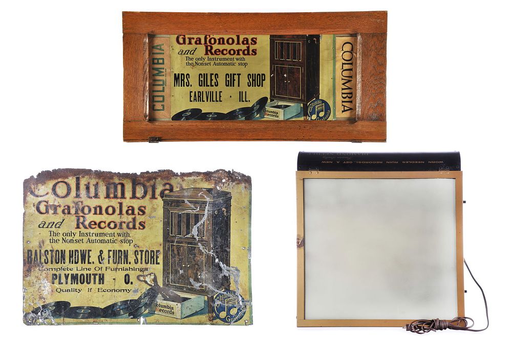 Lot 554B: (3) Columbia Grafonolas and Records Advertising Pieces