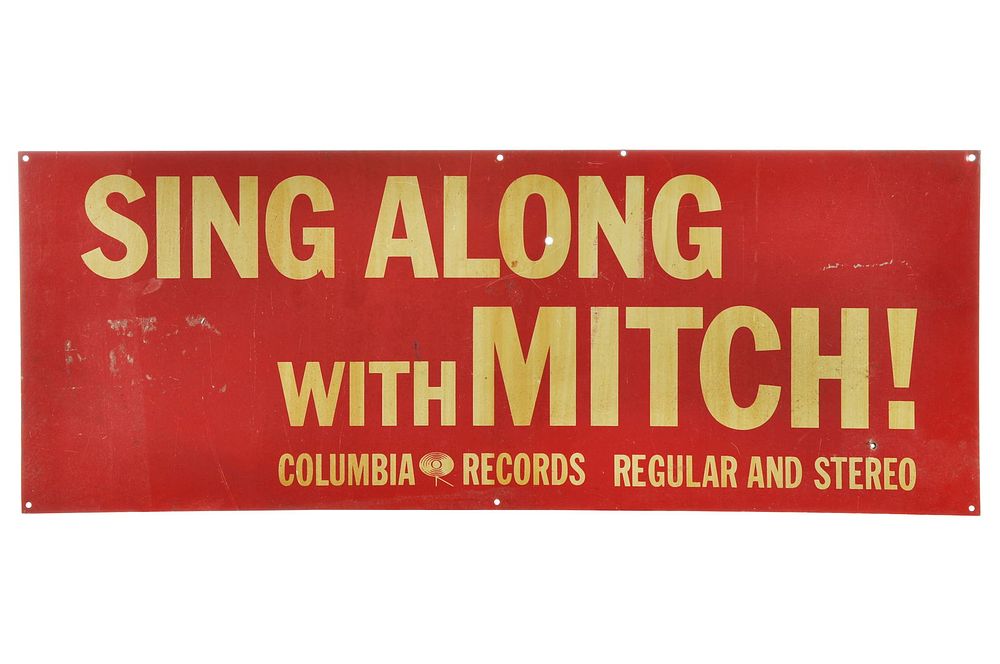 Lot 554C: Mitch Miller "Sing Along with Mitch!" Columbia Records Sign