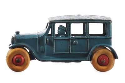 Blue Dent Toys Cast Iron Sedan. Difficult to find blue Dent Toys cast iron sedan in original 