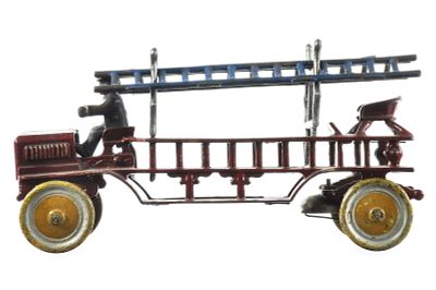 Early Kenton Toys Fire Ladder Truck. Very early 1918 Kenton Fire Ladder Truck with driver. An 