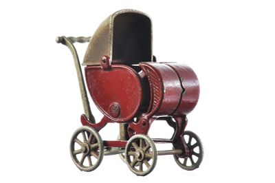 Kilgore Cast Iron Doll Pram Carriage. Kilgore doll carriage, also known as a doll pram, in a 