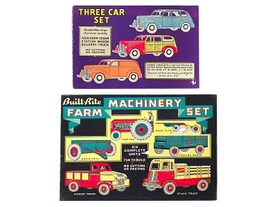 Built-Rite Machinery and Automobile Build Set with Box. Fun near new old stock Machinery build 