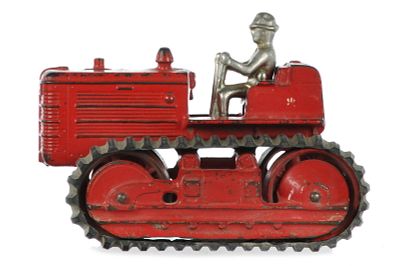Arcade Red Diesel Tractor Cast Iron. Red Diesel International crawler tractor. A large and heavy 
