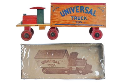 Universal Toys No. 105 Truck Boxed. Unusual Universal Toys Truck No. 105 with box. A very rare 