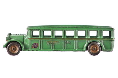 Arcade Fageol Green Cast Iron Bus. Arcade Fageol green cast iron bus with a great bus color and 