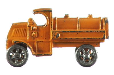 Small Hubley Orange Cast Iron Mack Gas Truck. Sought-after orange gas truck by Hubley Toys of 