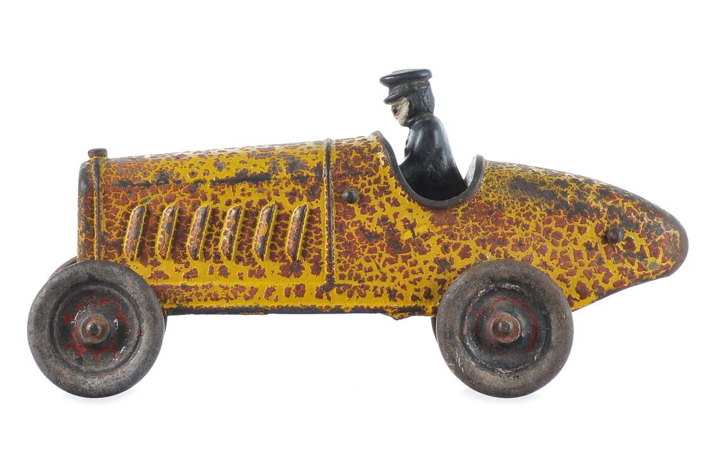 Lot 167: Large Yellow Kenton Race Car Circa 1925 Cast Iron