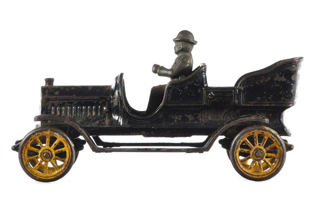 Lot 173: Sought After Black Hubley Open Touring Cast Iron Car